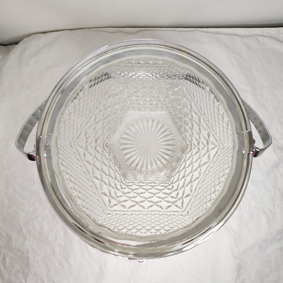 Vintage Glass Ice Bucket with Handle - Picture 5 of 12